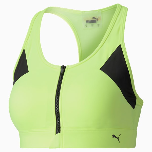 High Impact Women's Front Zip Bra, Fizzy Yellow, extralarge