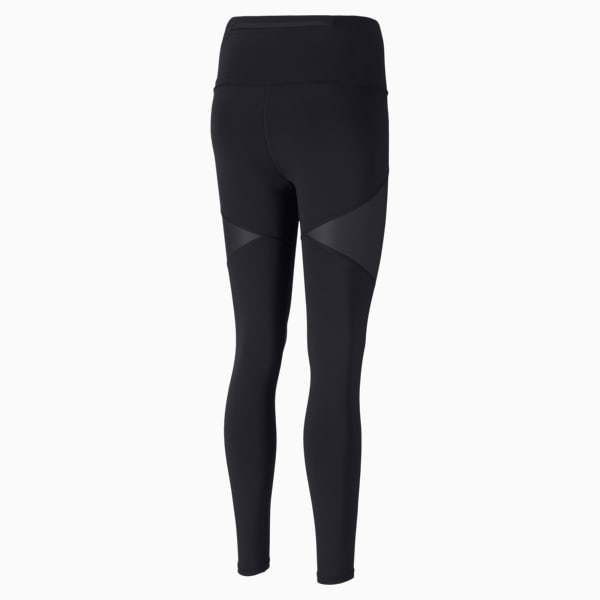 Bonded Zip High Waist Women's Training Tights, Puma Black-Luminous Pink-Fizzy Yellow, extralarge-IND