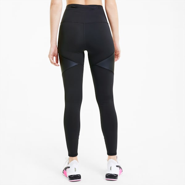 Bonded Zip High Waist Women's Training Tights, Puma Black-Luminous Pink-Fizzy Yellow, extralarge-IND