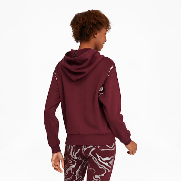 Metallic Women's Full Zip Training Hoodie, Burgundy, extralarge