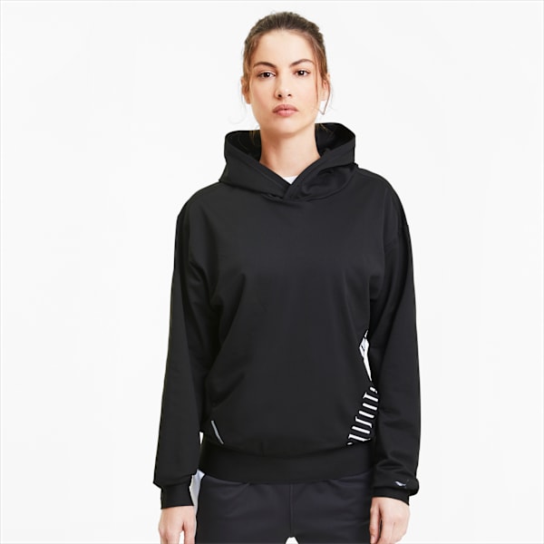 Train Stretch Knit Women's Hoodie, Puma Black, extralarge