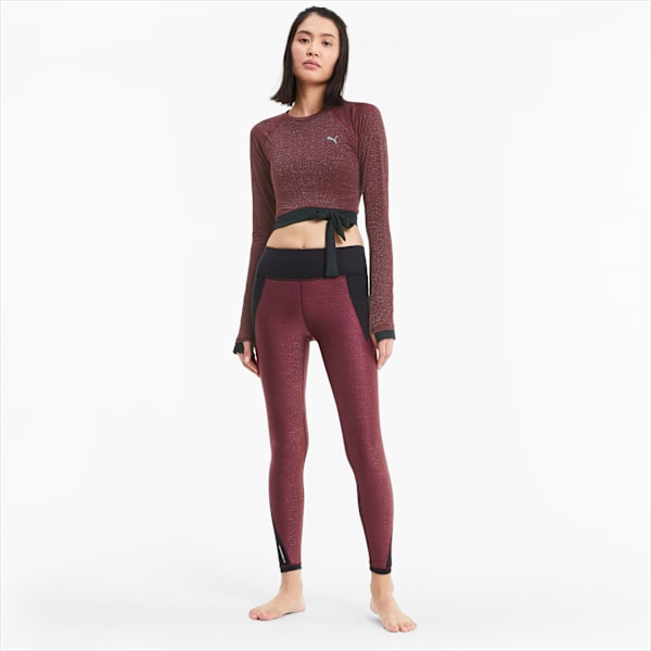 Studio Metallic Women's Long Sleeve Top, Burgundy, extralarge