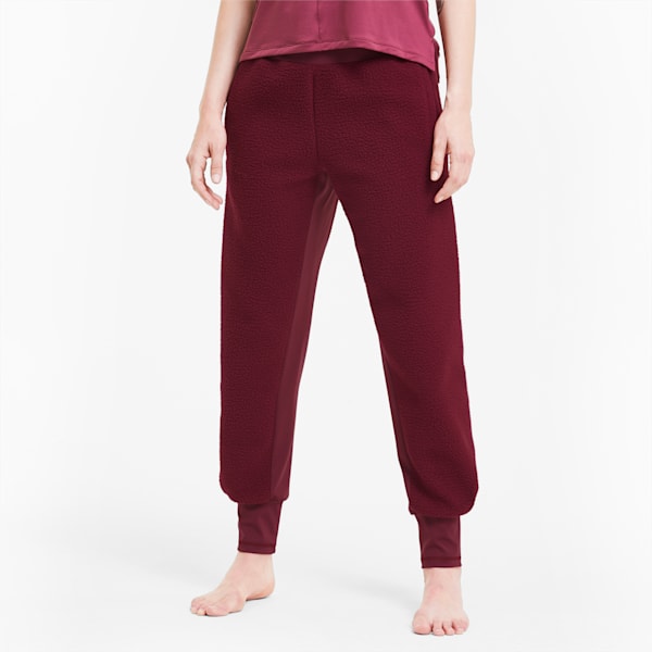 Studio Sherpa Women's Knit Pants, Burgundy, extralarge