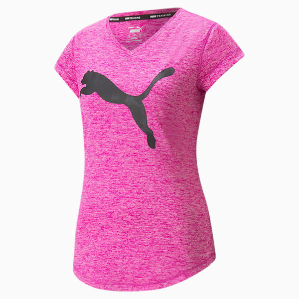 Train Favourite Heather Cat Women's Training T-Shirt, Deep Orchid Heather-PUMA AOP Cat, extralarge-IND