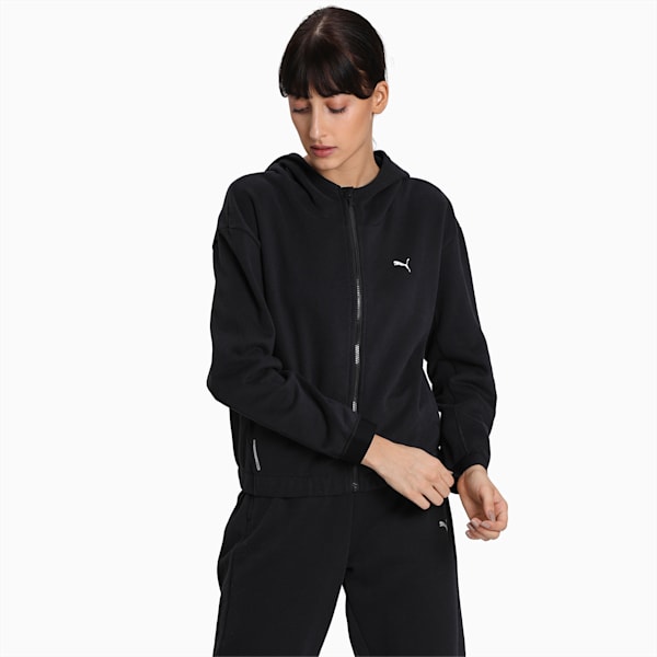 Train Favorite Women's Full Zip Fleece Hoodie, Puma Black, extralarge