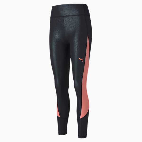 Pearl Print High Waist 7/8 Women's Training Leggings, Puma Black-Nrgy Peach, extralarge-IND