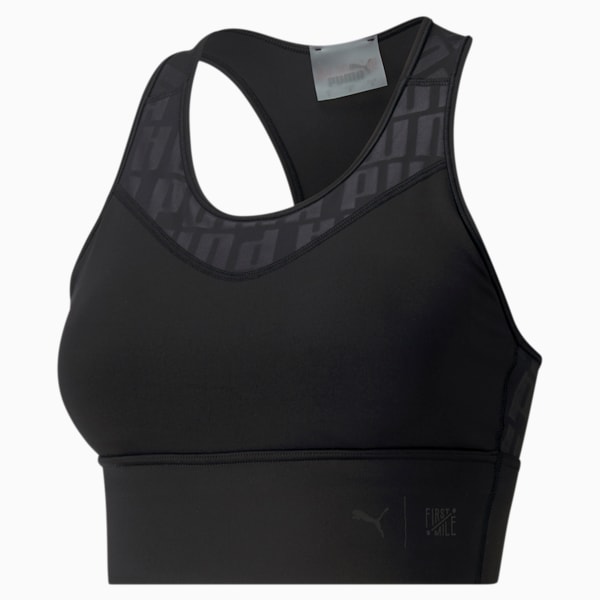 Black Puma Sports Bra Size M Racer Back Puma Bra With Front Pocket 