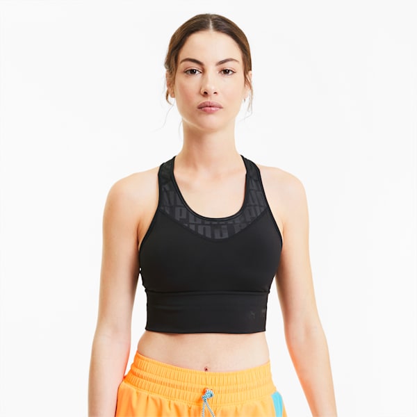 PUMA x FIRST MILE Mid Impact Long Line Women's Training Bra, Puma Black, extralarge-IND