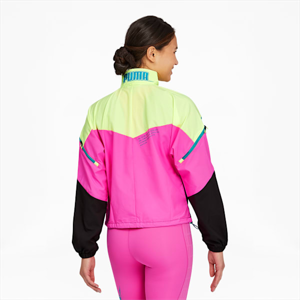 PUMA x FIRST MILE Xtreme Women's Training Jacket, Fizzy Yellow-Luminous Pink-Puma Black, extralarge