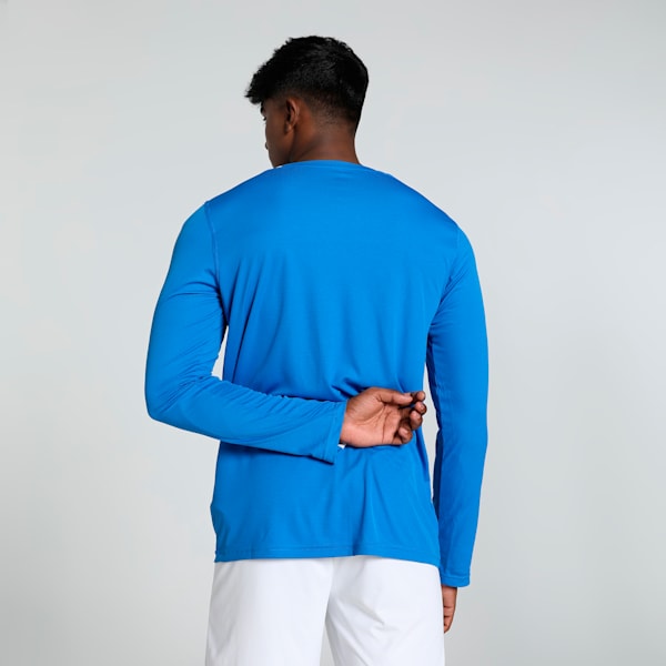 Cross the Line Long Sleeve Men's Track and Field Performance Fit T-shirt, Team Power Blue-Puma White, extralarge-IND