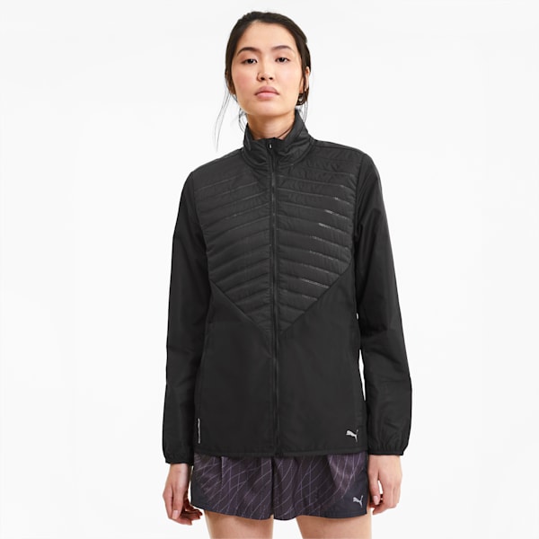 Favourite windCELL Regular Fit Women's Puffer Running Performance Jacket, Puma Black, extralarge-IND