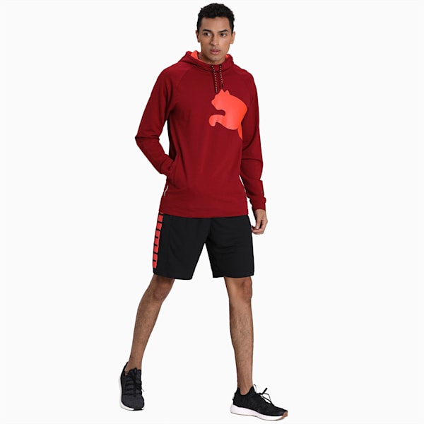 PUMA Cat Men's Training Hoodie, Rhubarb-Nrgy Red, extralarge-IND