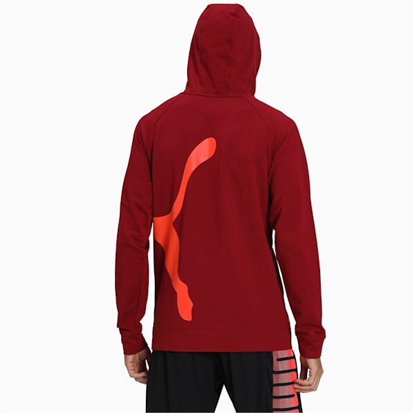 PUMA Cat Men's Training Hoodie, Rhubarb-Nrgy Red, extralarge-IND