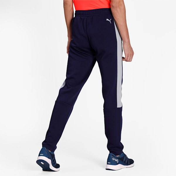 PUMA Men's Active Sweatpants, Peacoat-Fizzy Yellow, extralarge-IND