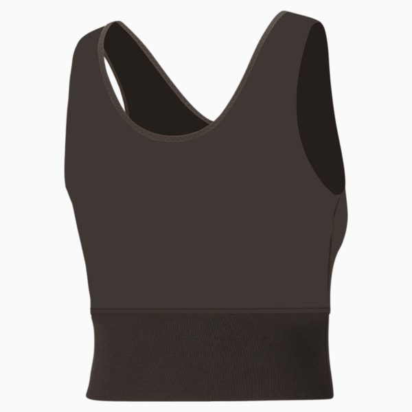Exhale Solid Women's Training  Crop Top, After Dark, extralarge-IND