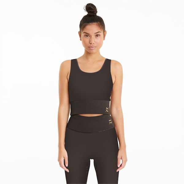Exhale Solid Women's Training  Crop Top, After Dark, extralarge-IND