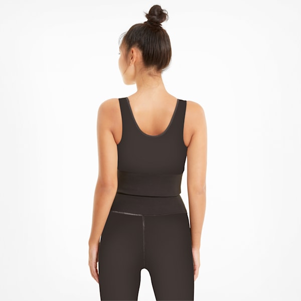 Exhale Solid Women's Training  Crop Top, After Dark, extralarge-IND