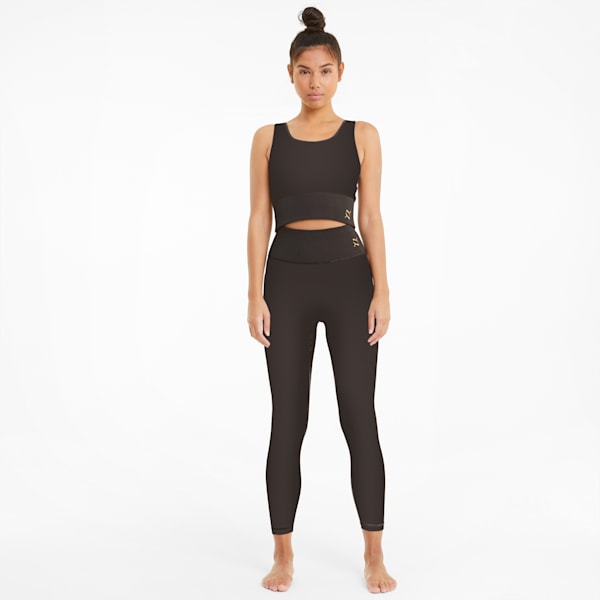 Exhale Solid Women's Training  Crop Top, After Dark, extralarge-IND