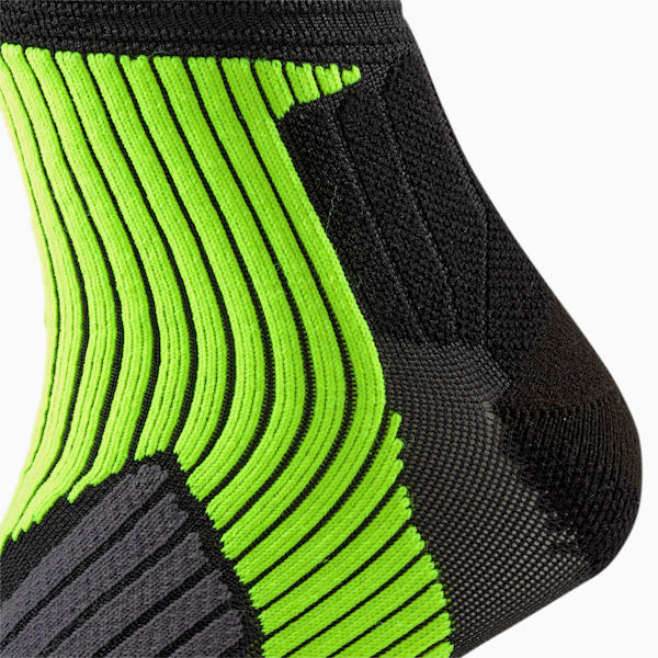 PUMA by X-BIONIC® Run Triple Helix Long Socks, Puma Black-Yellow Alert-Charcoal Gray, extralarge