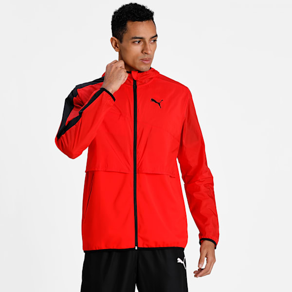 Ultra Woven Men's Training Jacket, Poppy Red-Puma Black, extralarge-IND