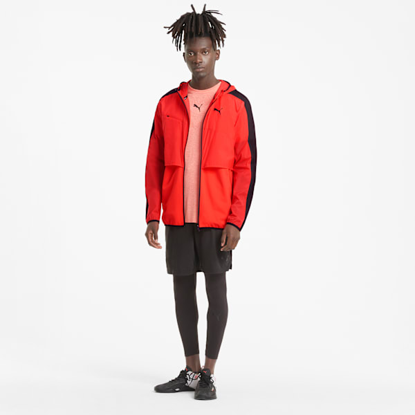 Ultra Men's Woven Training Jacket, Poppy Red-Puma Black, extralarge