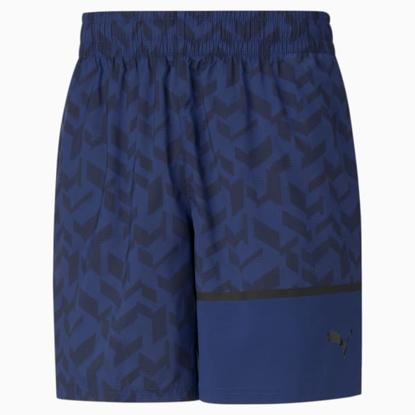 AOP Men's Woven Training Shorts, Elektro Blue-AOP Q1, extralarge