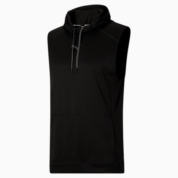 Tech Knit Men's Sleeveless Training Hoodie, PUMA Black-Cool Dark Gray, extralarge