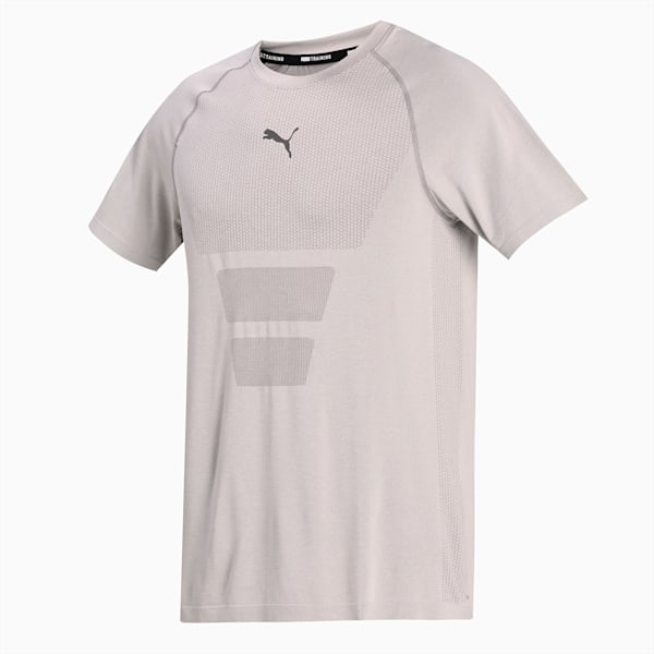 TRAIN Favourite evoKNIT SSl Men's Slim T-Shirt, Medium Gray Heather, extralarge-IND