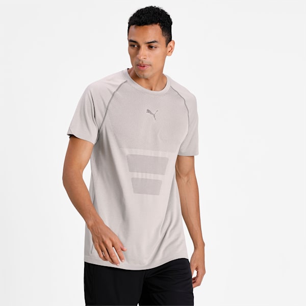 TRAIN Favourite evoKNIT SSl Men's Slim T-Shirt, Medium Gray Heather, extralarge-IND