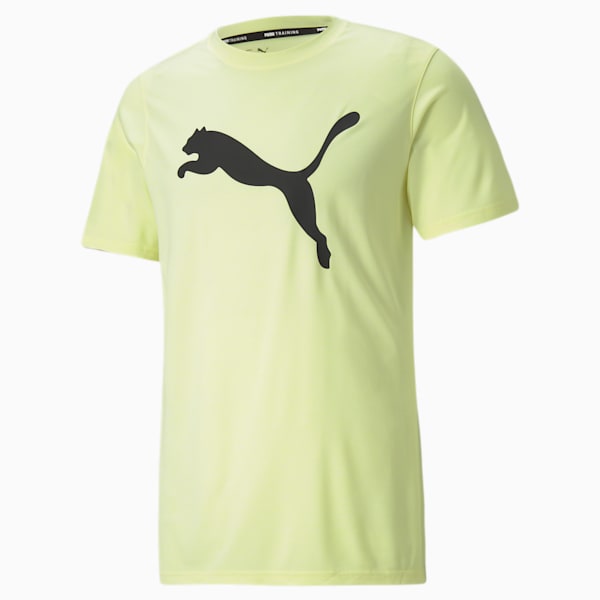 Favourite Heather Cat Short Sleeve Men's Training  T-shirt, SOFT FLUO YELLOW Heather, extralarge-IND