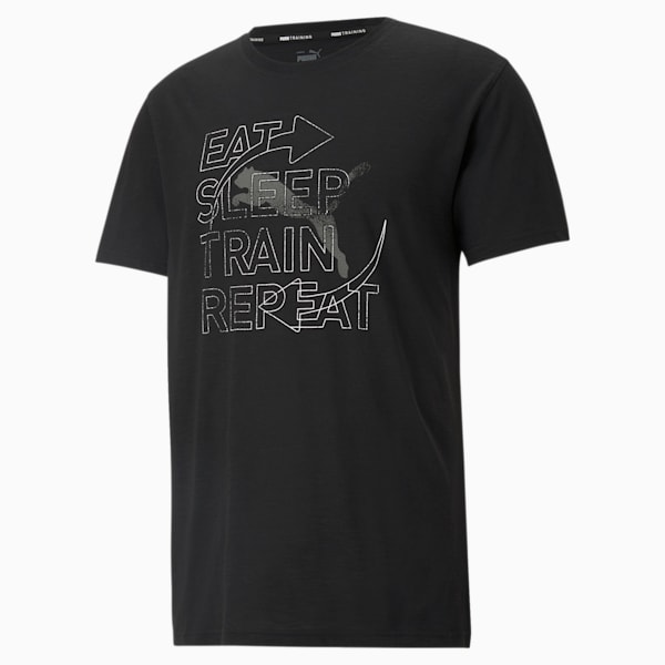 Performance Slogan Men's Training  Relaxed T-Shirt, Puma Black, extralarge-IND
