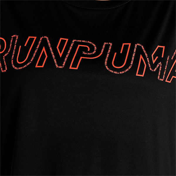Logo Short Sleeve Women's Running Slim T-shirt, Puma Black, extralarge-IND