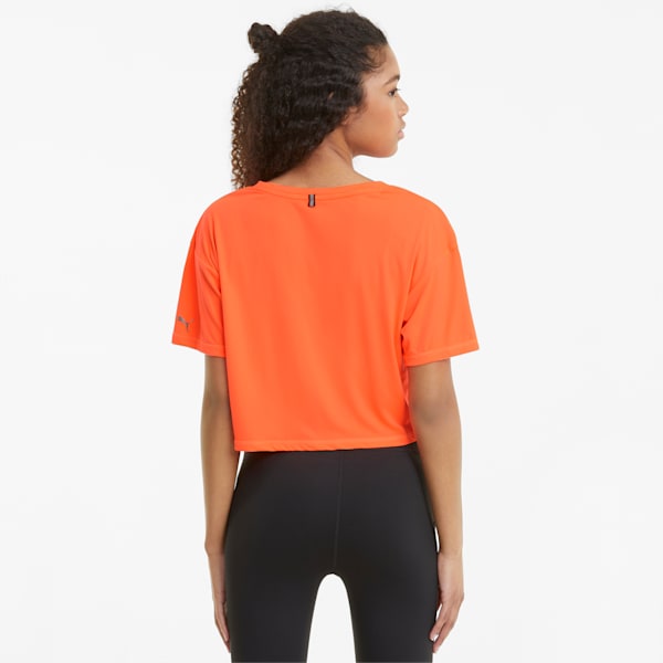 Logo Short Sleeve Women's Running Slim T-shirt, Lava Blast, extralarge-IND