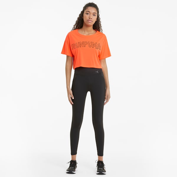 Logo Short Sleeve Women's Running Slim T-shirt, Lava Blast, extralarge-IND