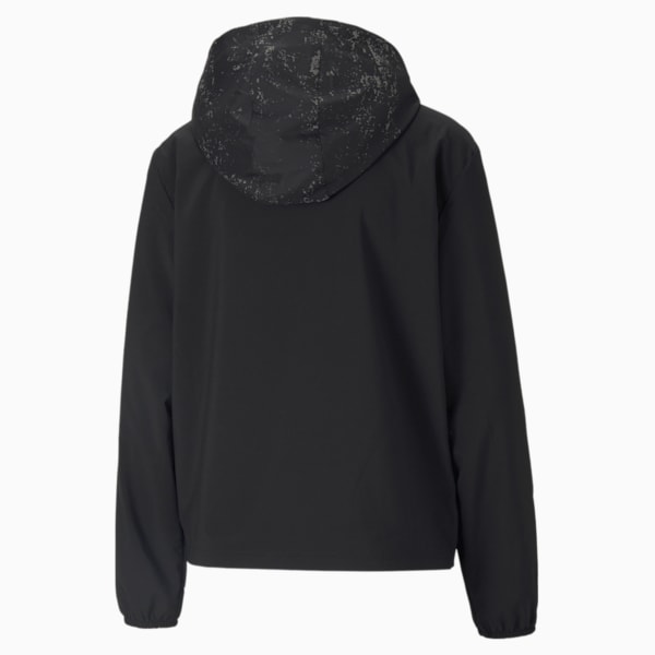 Graphic Women's Hooded Running Jacket, Puma Black, extralarge