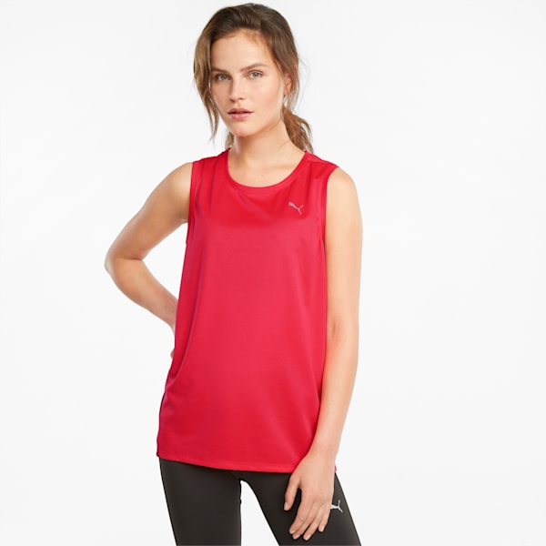 Fan Favorite Women's Running Tank Top, Sunblaze-Persian Red