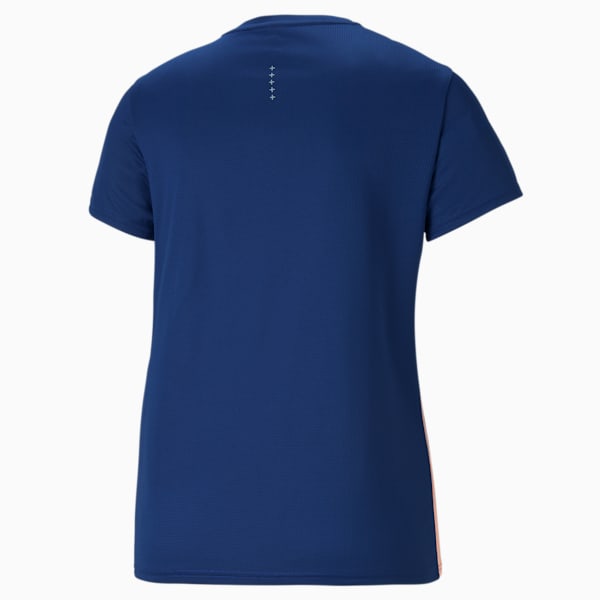 Favourite Short Sleeve Regular Fit Women's Running  T-shirt, Elektro Blue-Elektro Peach, extralarge-IND