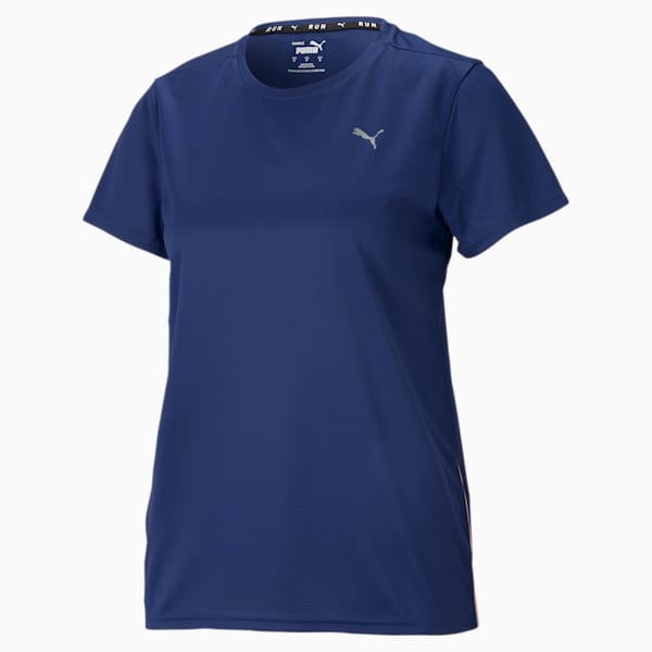 Favourite Short Sleeve Regular Fit Women's Running  T-shirt, Elektro Blue-Elektro Peach, extralarge-IND