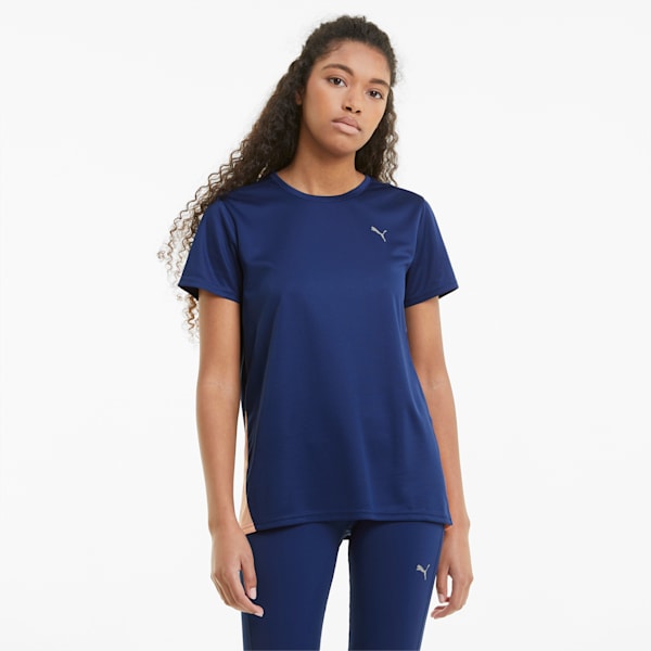 Favorite Women's Running Tee, Elektro Blue-Elektro Peach, extralarge