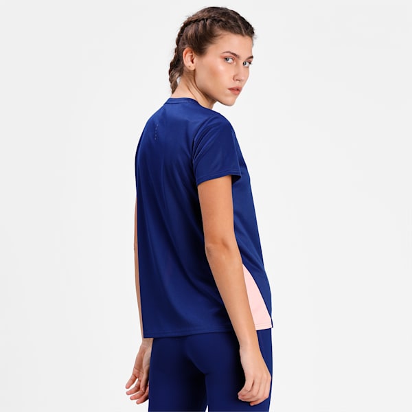 Favourite Short Sleeve Regular Fit Women's Running  T-shirt, Elektro Blue-Elektro Peach, extralarge-IND