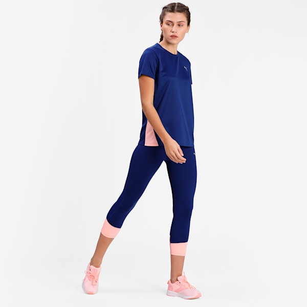 Favourite Short Sleeve Regular Fit Women's Running  T-shirt, Elektro Blue-Elektro Peach, extralarge-IND