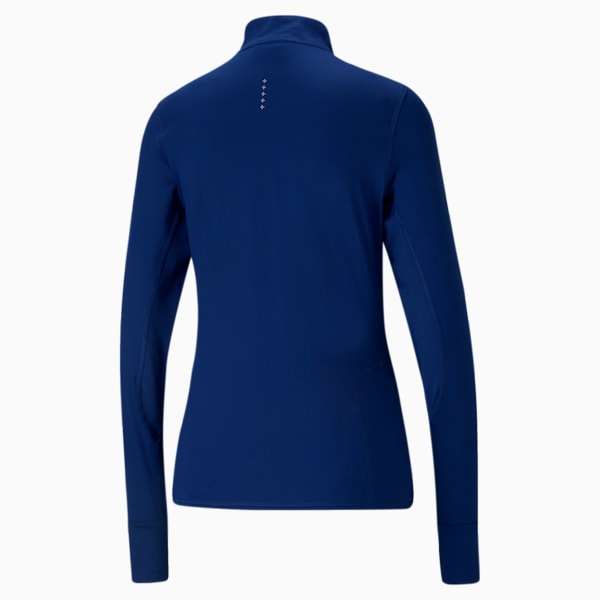 Favourite Quarter-Zip Women's Running Pullover, Elektro Blue, extralarge-IND