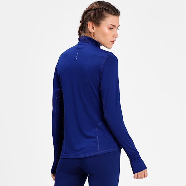 Favourite Quarter-Zip Women's Running Pullover, Elektro Blue, extralarge-IND