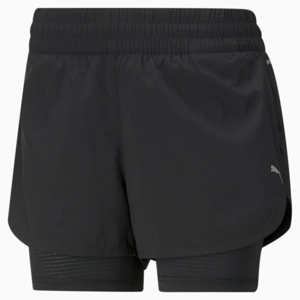 Favorite 2-in-1 Women's Woven Running Shorts, Puma Black, extralarge