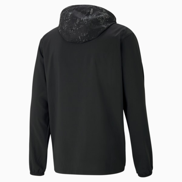 Graphic Men's Hooded Running Jacket, Puma Black, extralarge