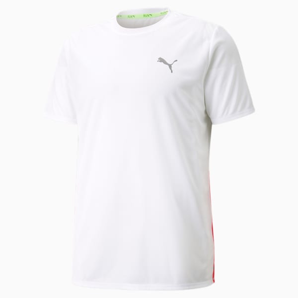 Favourite Short Sleeve Men's Running  T-shirt, Puma White-Sunblaze, extralarge-IND