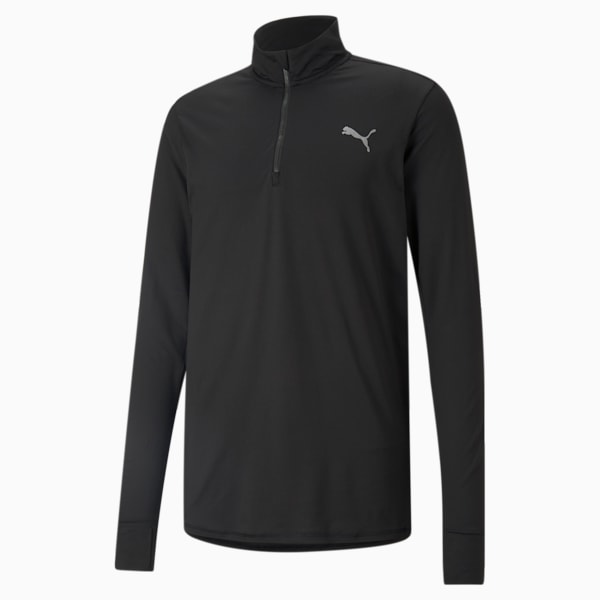 Favourite Quarter-Zip Men's Running Performance T-Shirt, Puma Black, extralarge-AUS