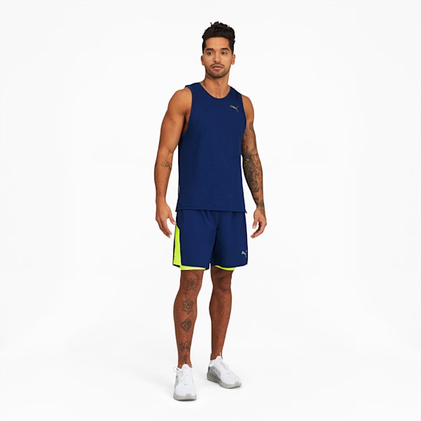 Favorite 2-in-1 Men's Woven Running Shorts, Elektro Blue-Yellow Alert, extralarge