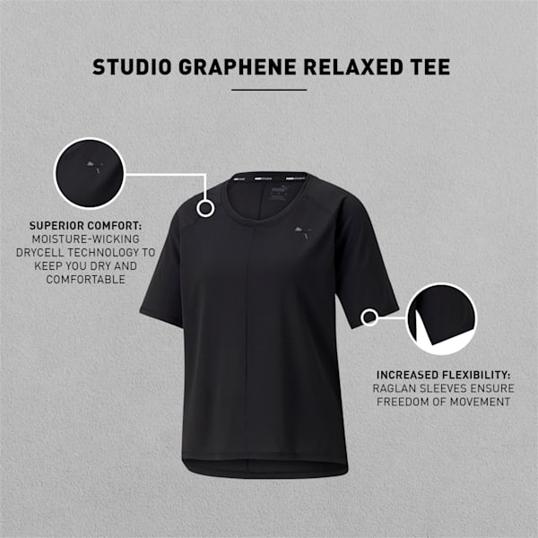 Studio Graphene Relaxed Fit Women's Training Relaxed T-shirt, Puma Black, extralarge-IND