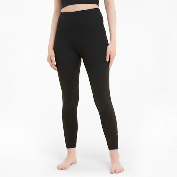 Studio Ribbed High Waist 7/8 Women's Training Leggings, Puma Black, extralarge-IND